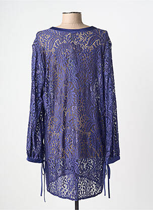 Chemise de nuit col v bleu LINGADORE femme