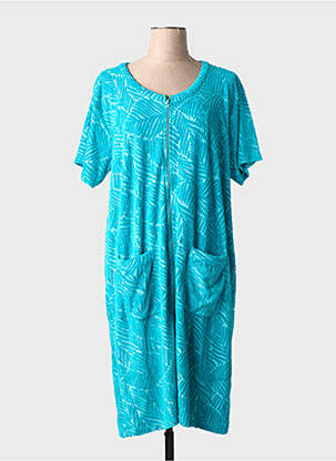 Robe de chambre fermeture zippée sur le devant bleu ROSE POMME femme