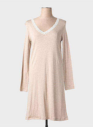 Chemise de nuit manches longues marron MADIVA femme