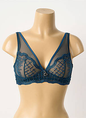Soutien-gorge effet matière satinée haut soutien-gorge emboitant bleu LOUISA BRACQ femme
