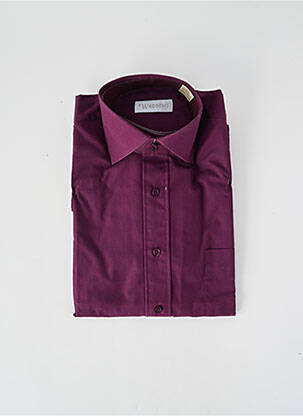 Chemise manches longues poignets boutonnés violet WEDDING homme