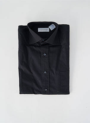 Chemise manches longues poignets boutonnés noir WEDDING homme
