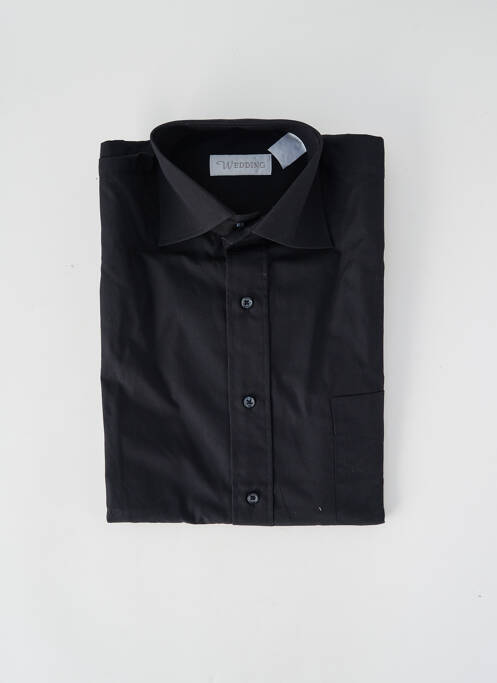 Chemise manches longues poignets boutonnés noir WEDDING homme