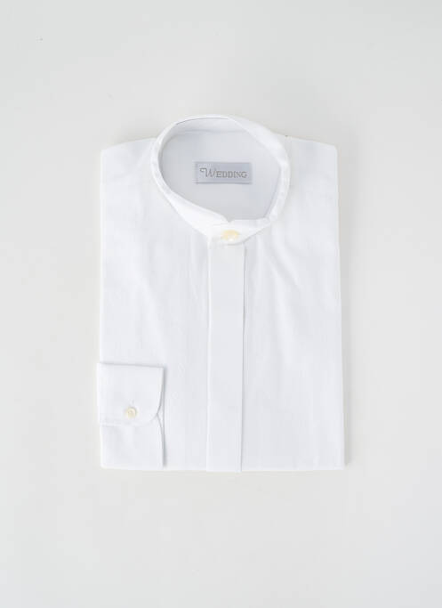 Chemise manches longues poignets boutonnés blanc WEDDING homme