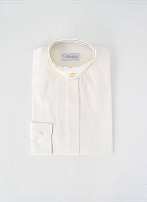 Chemise manches longues poignets boutonnés beige WEDDING homme