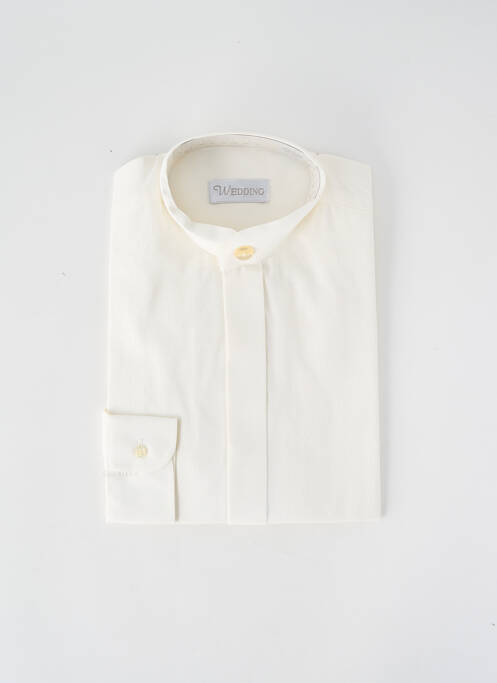 Chemise manches longues poignets boutonnés beige WEDDING homme