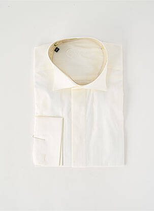 Chemise manches longues poignets boutonnés beige CORNALLI homme