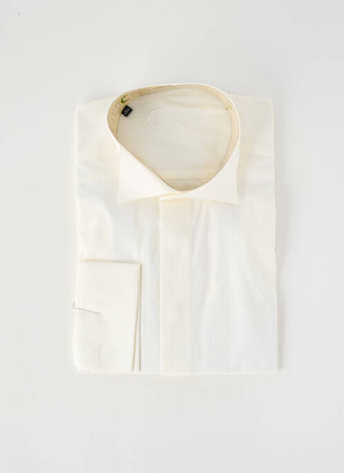 Chemise manches longues poignets boutonnés beige CORNALLI homme