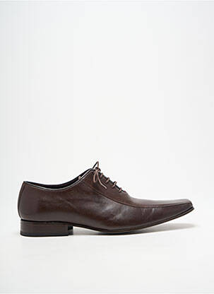 Derbies bout carré talon bas marron MAN STORY BY WEDDING homme