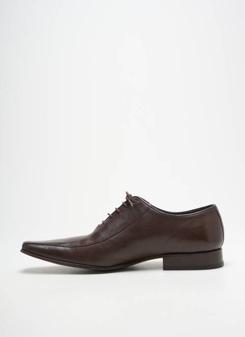 Derbies bout carré talon bas marron MAN STORY BY WEDDING homme
