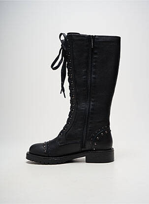 Bottes tissage satiné talon plat jusqu'à 3cm noir CARMELA femme