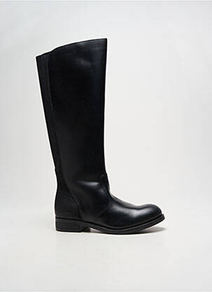 Bottes tissage satiné talon plat jusqu'à 3cm noir FLY LONDON femme