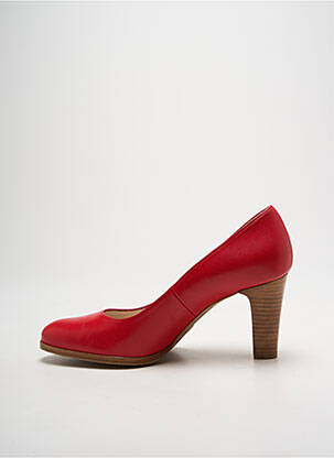 Escarpins tissage satiné talon de 7 à 9cm rouge GADEA femme