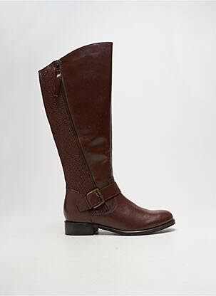 Bottes matière lisse talon plat jusqu'à 3cm marron HUSH PUPPIES femme