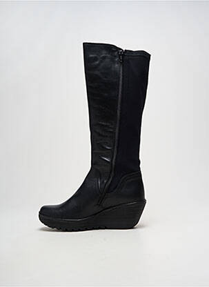 Bottes tissage satiné talon de 7 à 9cm noir FLY LONDON femme