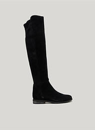Cuissardes nubuck talon plat jusqu'à 3cm noir ELISA LANCI femme