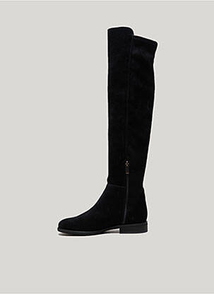 Cuissardes nubuck talon plat jusqu'à 3cm noir ELISA LANCI femme