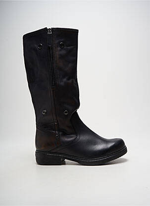 Bottes matière lisse talon plat jusqu'à 3cm noir MANAS femme