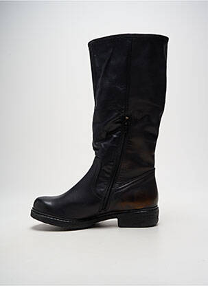 Bottes matière lisse talon plat jusqu'à 3cm noir MANAS femme