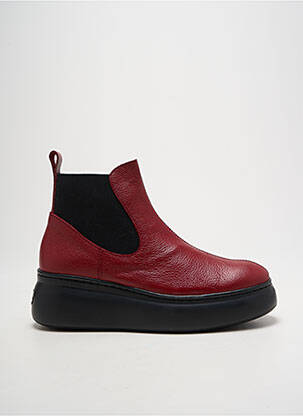 Bottines/boots matière lisse talon de 4 à 6cm rouge WONDERS femme