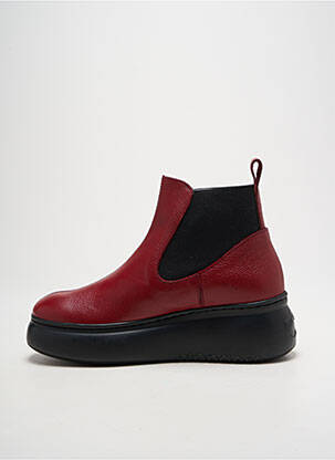 Bottines/boots matière lisse talon de 4 à 6cm rouge WONDERS femme