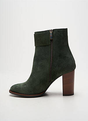 Bottines/boots nubuck talon de 7 à 9cm vert ELISA LANCI femme