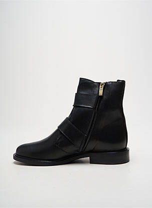 Bottines/boots matière lisse talon plat jusqu'à 3cm noir ELISA LANCI femme