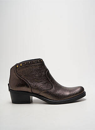 Bottines/boots matière lisse talon de 4 à 6cm argent KANNA femme