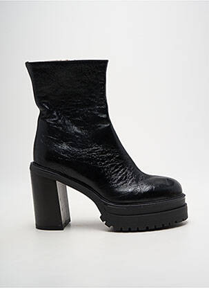 Bottines/boots tissage satiné talon de 7 à 9cm noir PAOYAMA femme