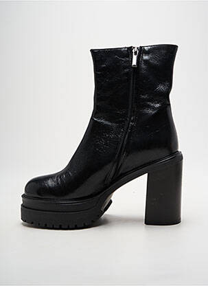 Bottines/boots tissage satiné talon de 7 à 9cm noir PAOYAMA femme