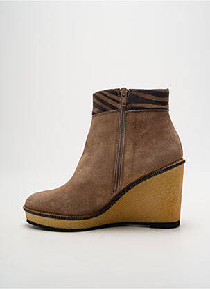 Bottines/boots nubuck talon de 7 à 9cm beige GADEA femme