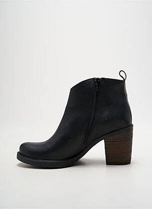 Bottines/boots tissage satiné talon de 4 à 6cm noir MKD femme