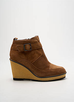 Bottines/boots nubuck talon de 7 à 9cm marron GADEA femme