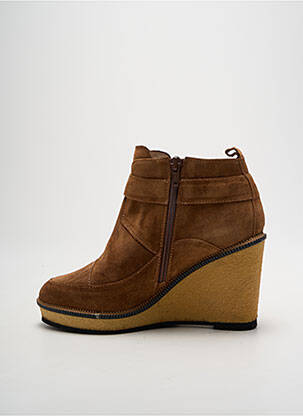 Bottines/boots nubuck talon de 7 à 9cm marron GADEA femme
