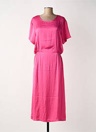 Robe mi-longue manches courtes manches courtes rose AMERICAN VINTAGE femme