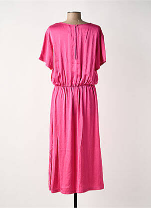 Robe mi-longue manches courtes manches courtes rose AMERICAN VINTAGE femme