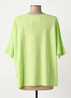Pull coupe droite manches courtes vert ABSOLUT CASHMERE femme