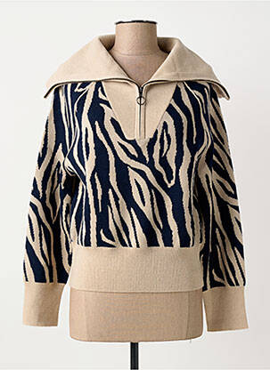 Pull coupe cintrée manches longues beige ABSOLUT CASHMERE femme