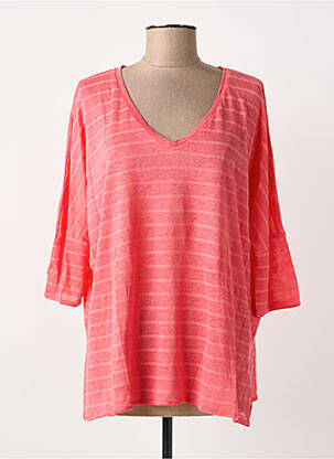 T-shirt manches 3/4 manches 3/4 rose ABSOLUT CASHMERE femme