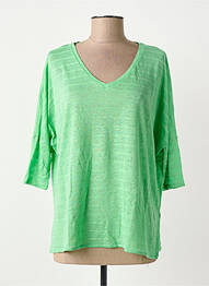 T-shirt coupe droite manches 3/4 vert ABSOLUT CASHMERE femme