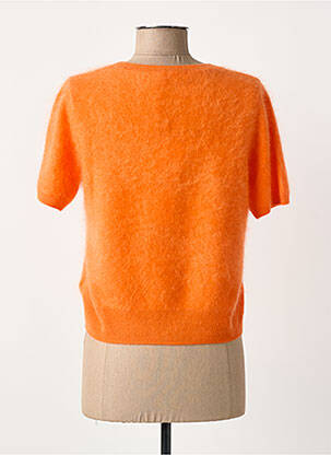 Pull coupe cintrée manches courtes orange ABSOLUT CASHMERE femme