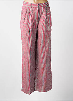 Pantalon chino fermeture zippée sous rabat boutonné taille normale violet CHLOÉ STORA femme