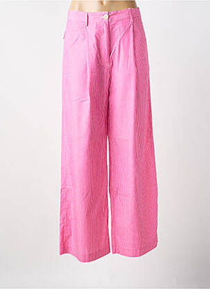 Pantalon large fermeture zippée sous rabat boutonné taille normale rose CHLOÉ STORA femme