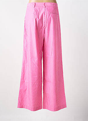 Pantalon large fermeture zippée sous rabat boutonné taille normale rose CHLOÉ STORA femme
