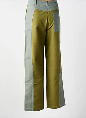 Pantalon droit fermeture zippée sous rabat boutonné taille normale vert CHLOÉ STORA femme