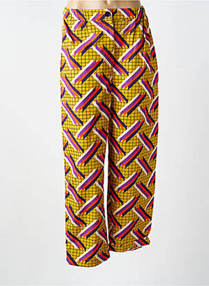 Pantalon large fermeture zippée sous rabat boutonné taille normale jaune CHLOÉ STORA femme