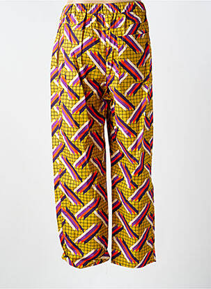 Pantalon large fermeture zippée sous rabat boutonné taille normale jaune CHLOÉ STORA femme