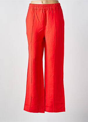 Pantalon droit tissage popeline taille normale rouge CHLOÉ STORA femme