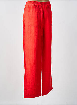 Pantalon droit tissage popeline taille normale rouge CHLOÉ STORA femme