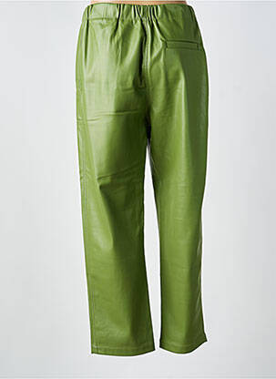 Pantalon chino fermeture zippée sous rabat boutonné taille normale vert CHLOÉ STORA femme